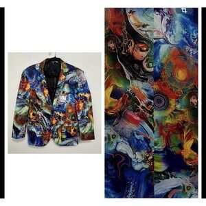 Mark of Distinction Art To Wear Multicolor Tuxedo Blazer Jacket Slim Fit Sz 40S